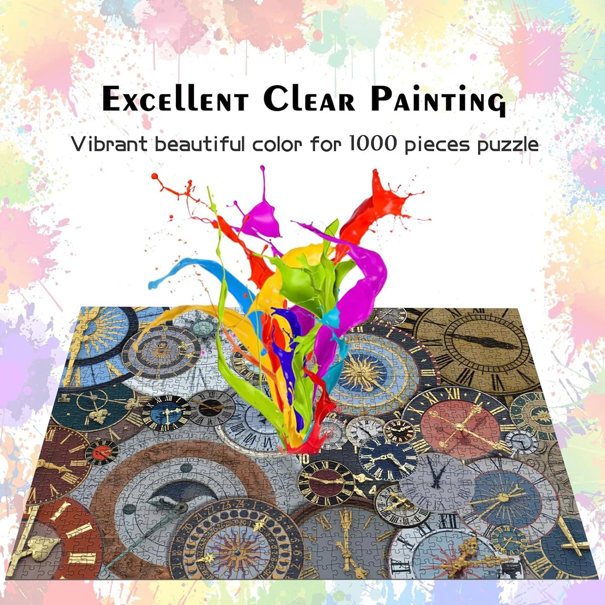 Rompecabezas para adultos, 1000 piezas, relojes entrelazados, letras perfectas en la espalda