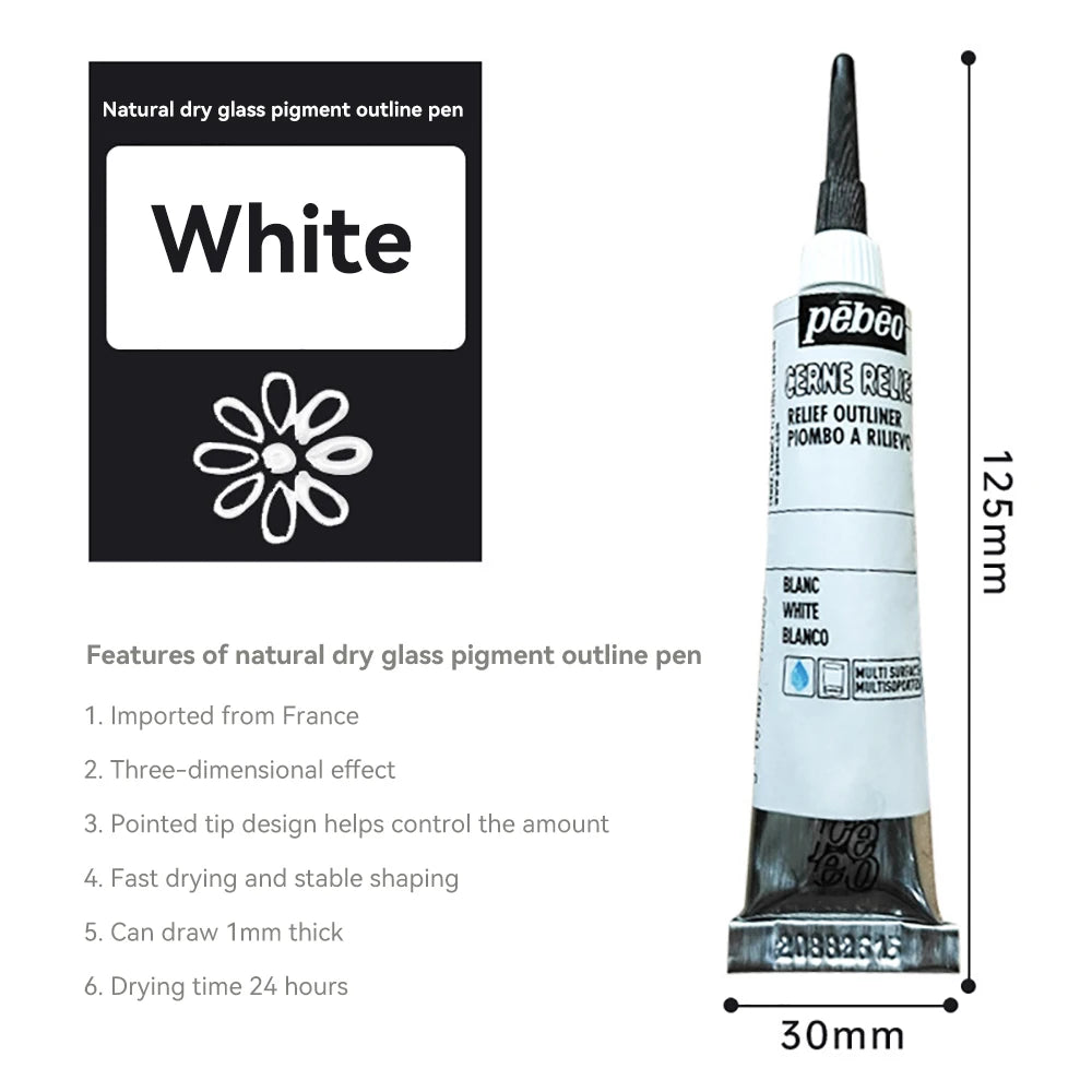 Pinturas acrílicas, pigmentos de vidrio impermeables de ricos colores, tubo para suministros de pintura, 20ml