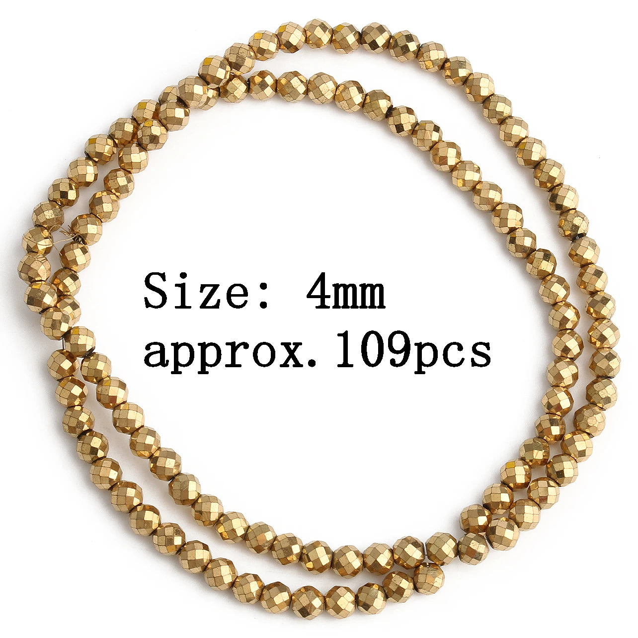 Mostacillas de hematita chapadas en oro Natural para fabricación de joyería