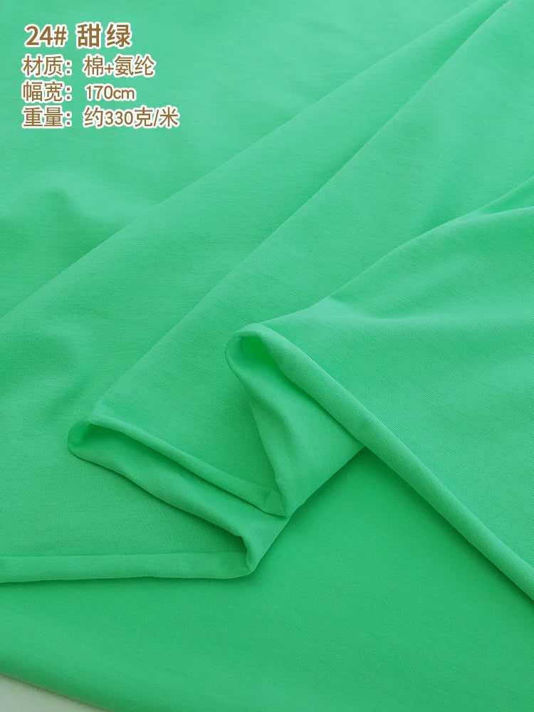 170x50cm 95% algodón 5% LICRA tejido de Jersey hacer ropa deportiva de primavera y verano, tela de alta elasticidad 330 g/m