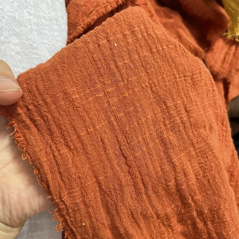 Tela de algodón de lino fino suave, orgánico de Color sólido