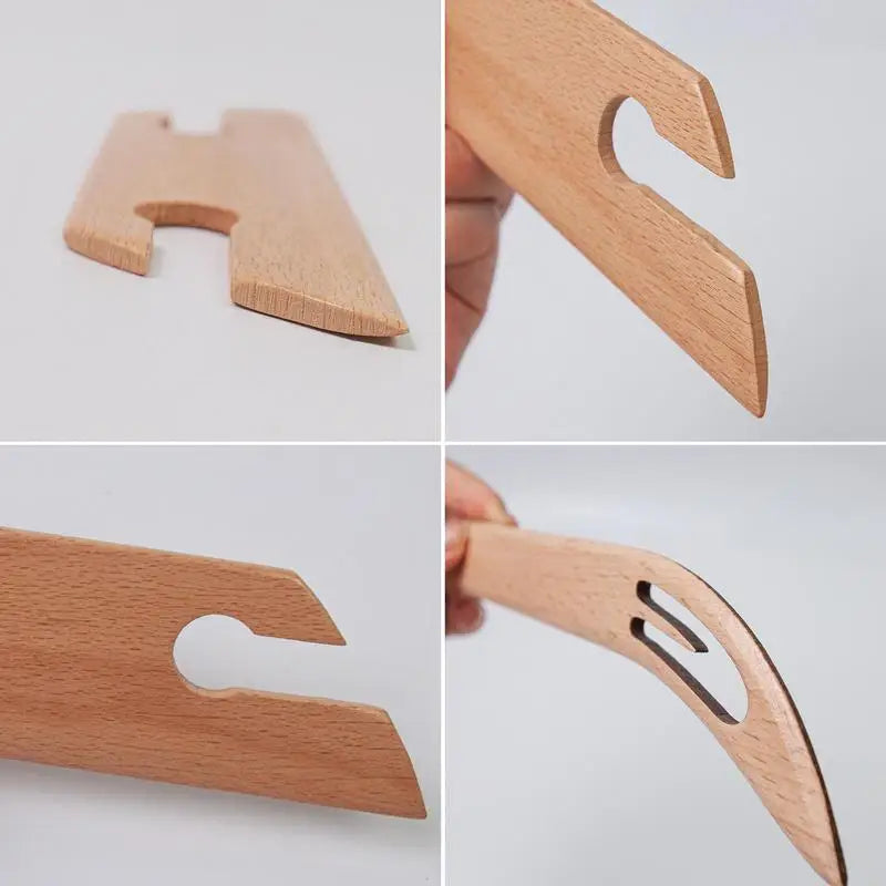 Naveta de tejido biselado de madera, Kit de herramientas de tejido