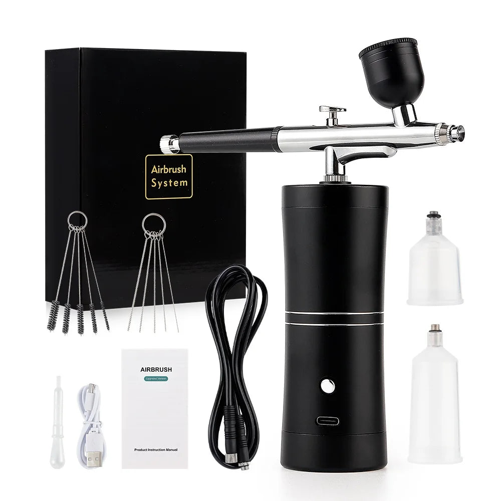 Aerógrafo portátil superior de 0,3mm con tubo de aire de 150cm, pulverizador de pintura para arte, pastelería, maquillaje, decoración de uñas, etc
