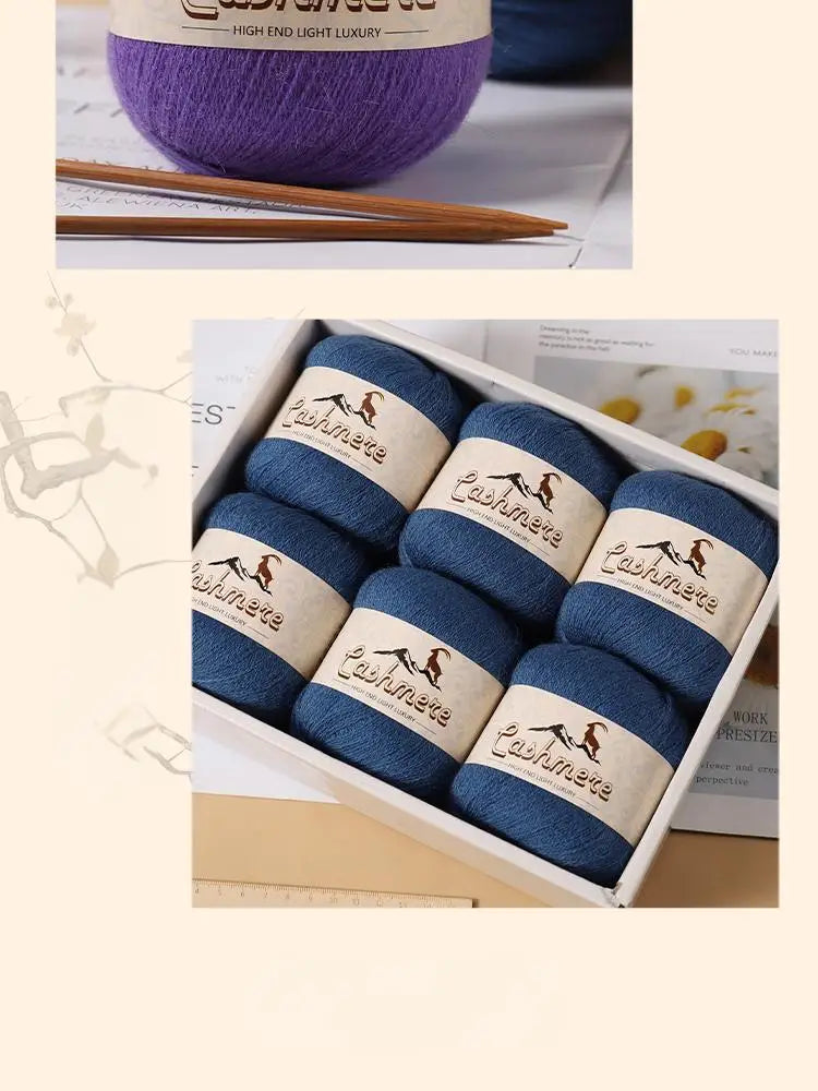 Lana fina pura de Cachemira de 300g, tejido a mano. 6 unidades