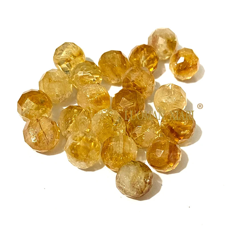 Piedra Natural redonda facetada AAA, mostacillas espaciadoras sueltas para fabricación de joyería