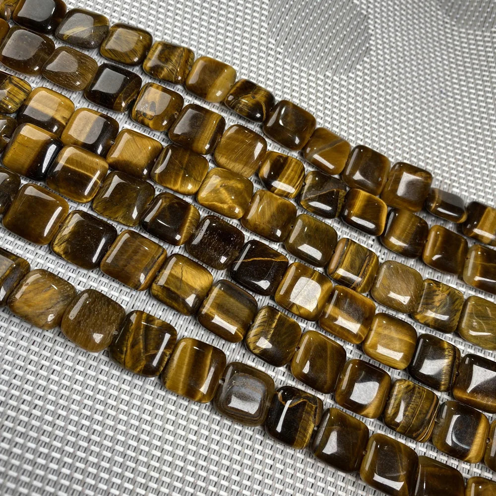 Mostacillas de piedra Natural con forma cuadrada,  para fabricación de joyería. Longitud: 20 cm