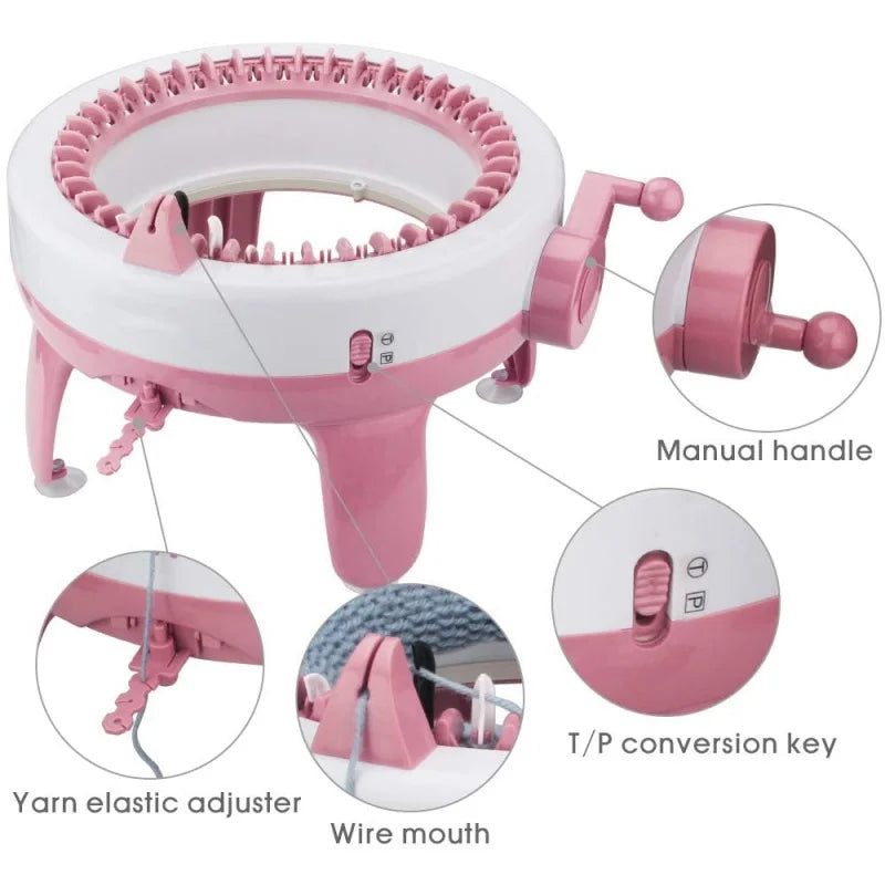 Máquina de telar de punto doble giratoria, de 40 agujas para adultos y niños