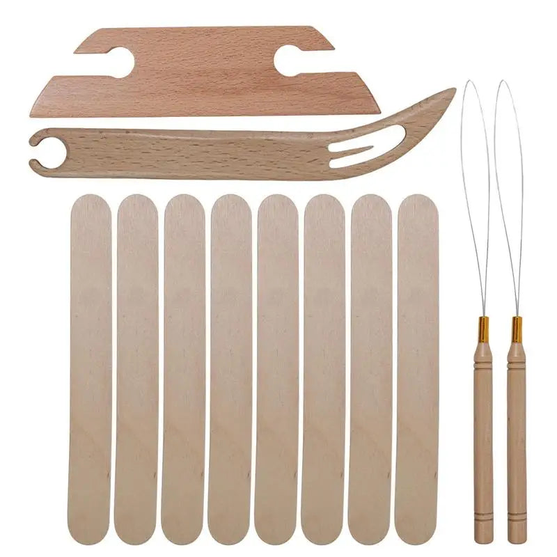 Naveta de tejido biselado de madera, Kit de herramientas de tejido