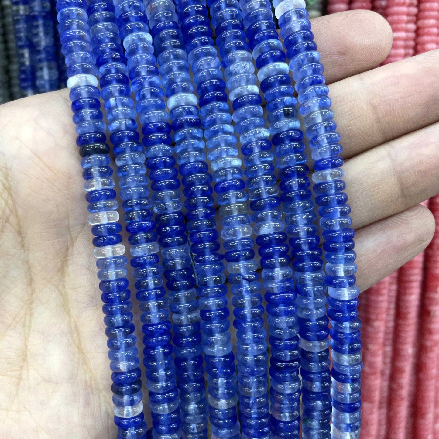 Rondelle de piedra Natural de 2x6mm, turquesas, cuarzo, jaspe, ágatas, mostacillas redondas, planas