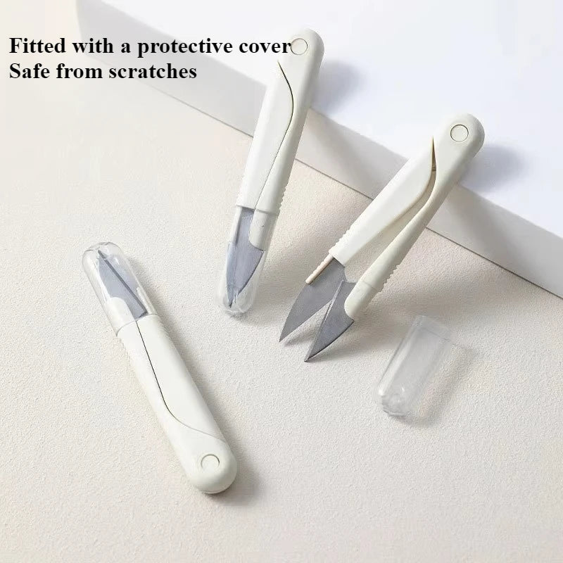 Tijeras de resorte para costura en forma de U, con tapa, de acero inoxidable, 1 unid.