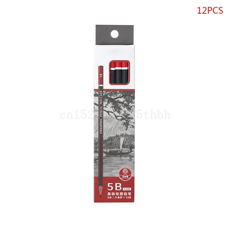12 unids/caja lápiz de grafito para boceto, dibujo, escritura, 2H HB 2B 3B 3H 4B 5B