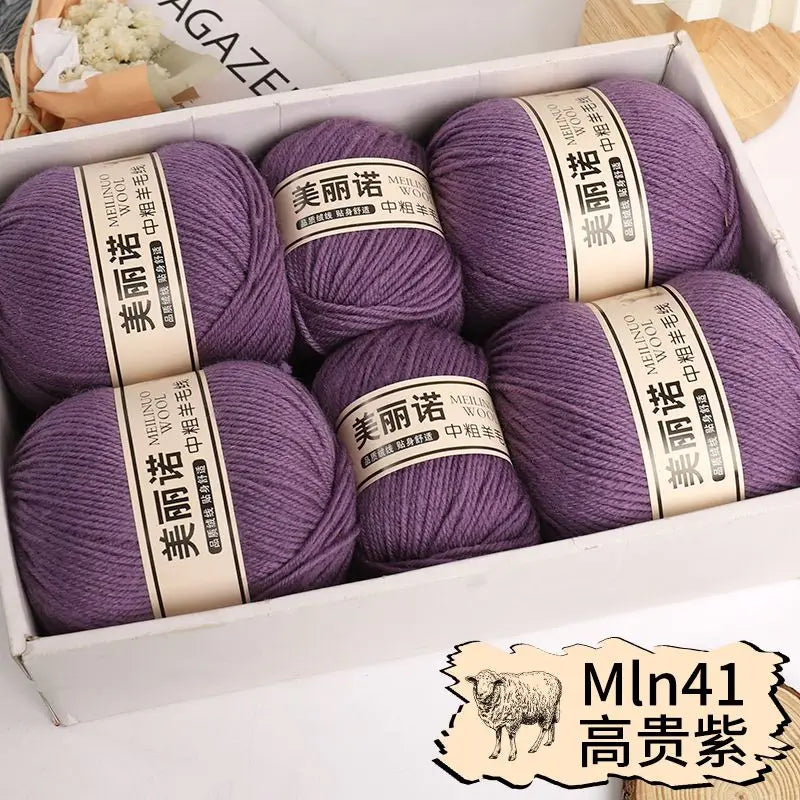 500 g/set de lana merina de 4 capas para tejer a mano