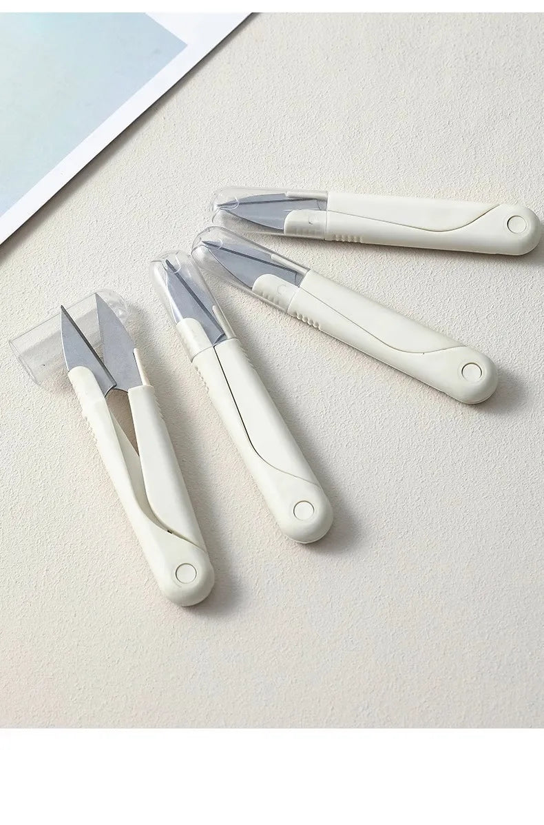 Tijeras de resorte para costura en forma de U, con tapa, de acero inoxidable, 1 unid.