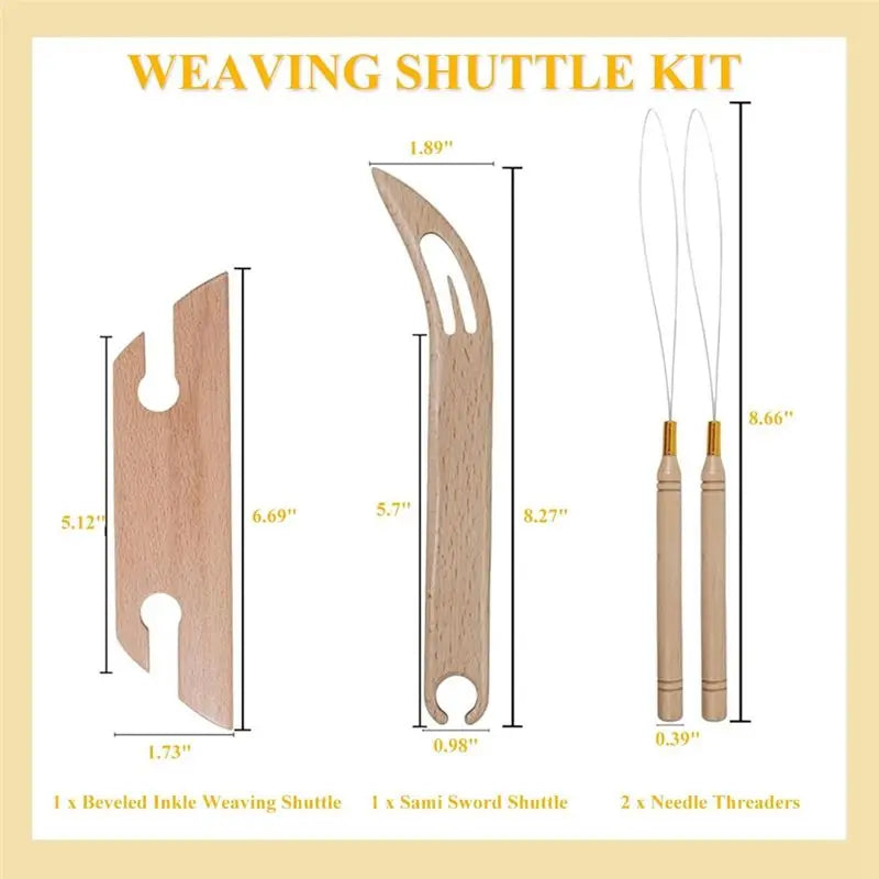 Kit profesional de navetas de madera biselada para tejer, herramientas de telar