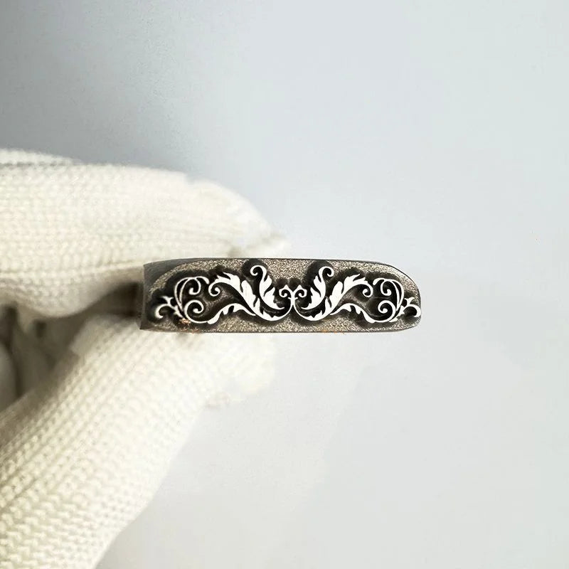 Sellos de joyería con patrón, de acero, troqueles de grabado para pulsera de oro y plata.