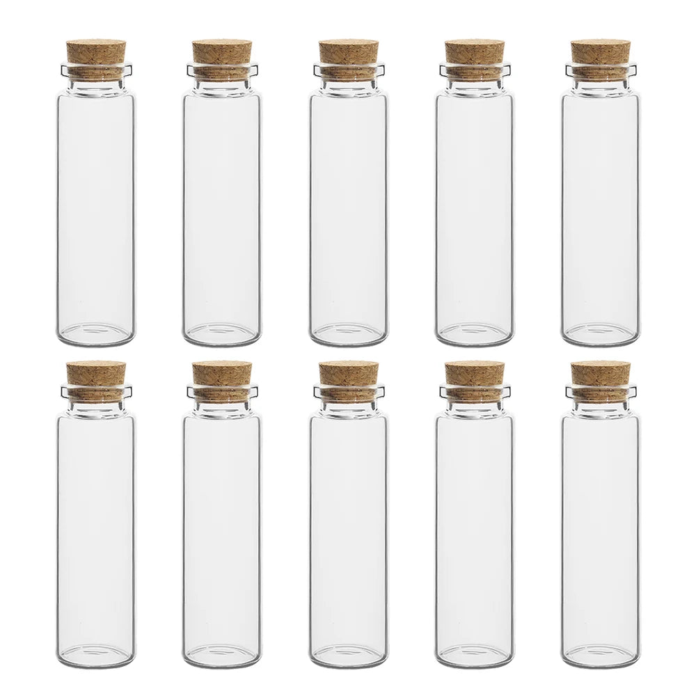 10 Uds 5/7/8/10/12/15/20ml Mini botellas de vidrio con tapones de corcho