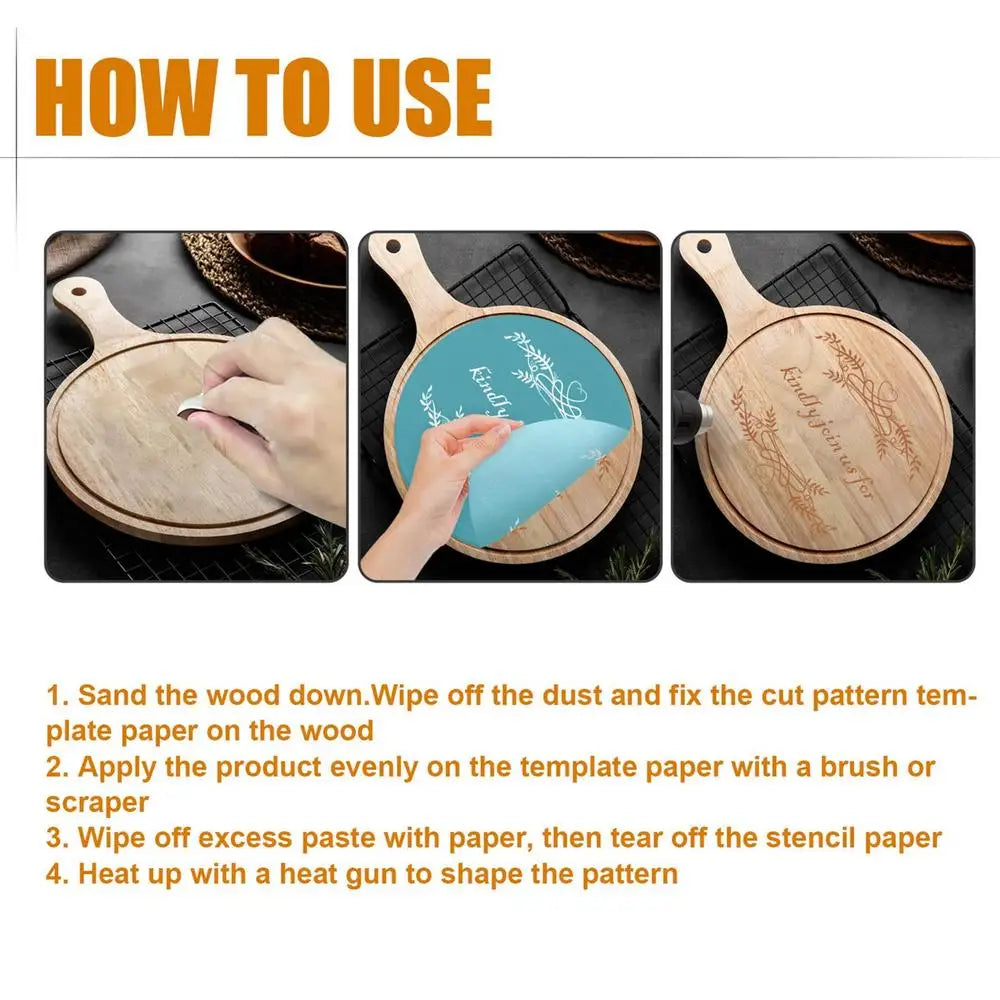 Gel para quemar madera sensible al calor, pasta para quemar madera profesional para artistas