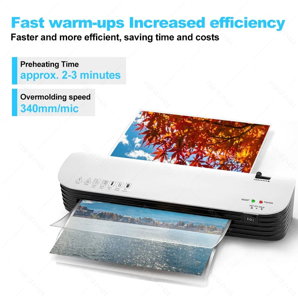 Máquina laminadora en frío y caliente SL299, cortador de papel, redondeador de esquinas para documentos A4, rollo de película plástica