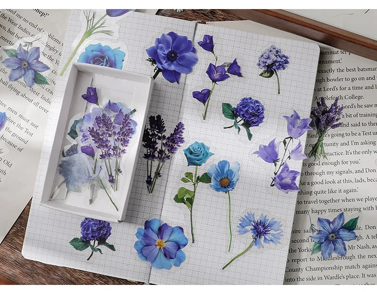 40 hojas de stickers vintage de plantas y flores