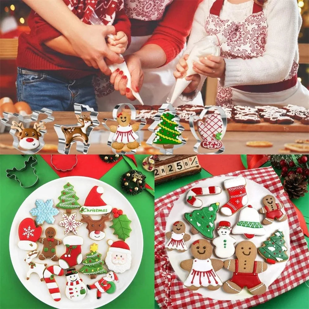 Molde de casa de Navidad, moldes para galletas de Navidad y Halloween de acero inoxidable, para hornear