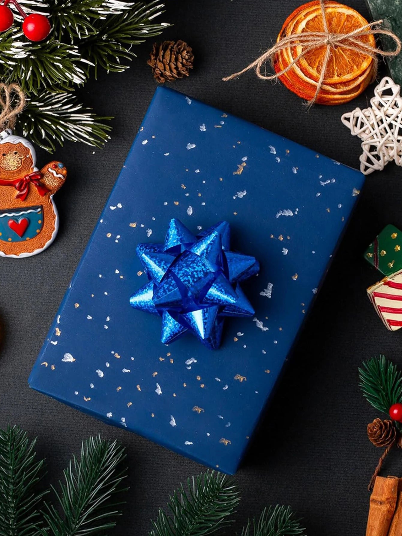 1 rollo de papel de regalo para fiesta de Navidad de 43 cm x 3,00 mts