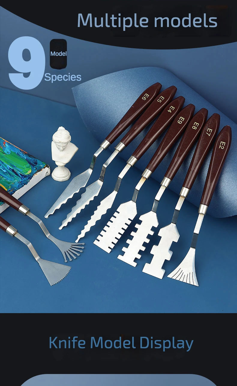 9 Herramientas de formas especiales para pintura al óleo, pintura acrílica y otras