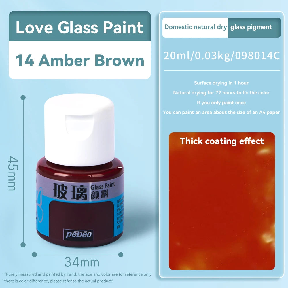 Pinturas acrílicas, pigmentos de vidrio impermeables de ricos colores, tubo para suministros de pintura, 20ml