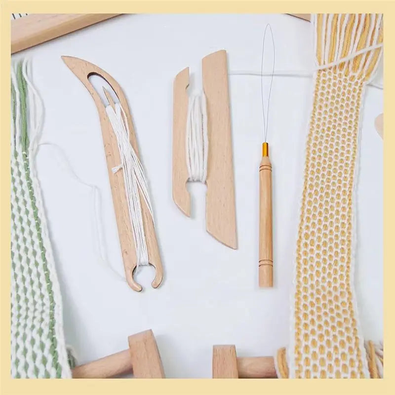 Kit profesional de navetas de madera biselada para tejer, herramientas de telar