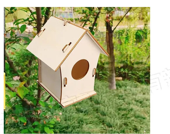 Seis tipos de casas de pájaros de madera ensambladas a mano, para pintar