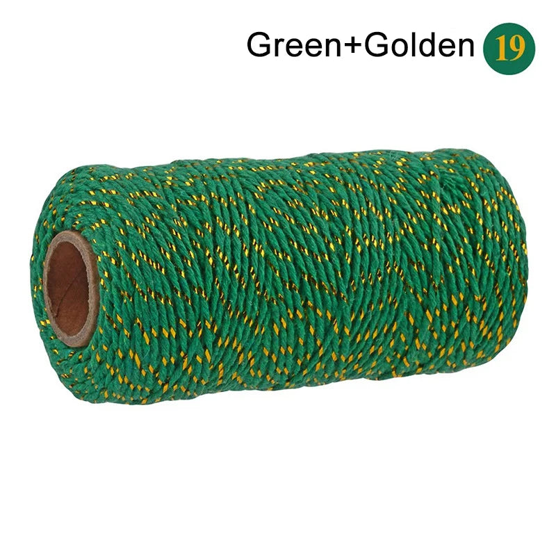 Cuerda de macramé de algodón para manualidades, cordón colorido de 100M y 2mm