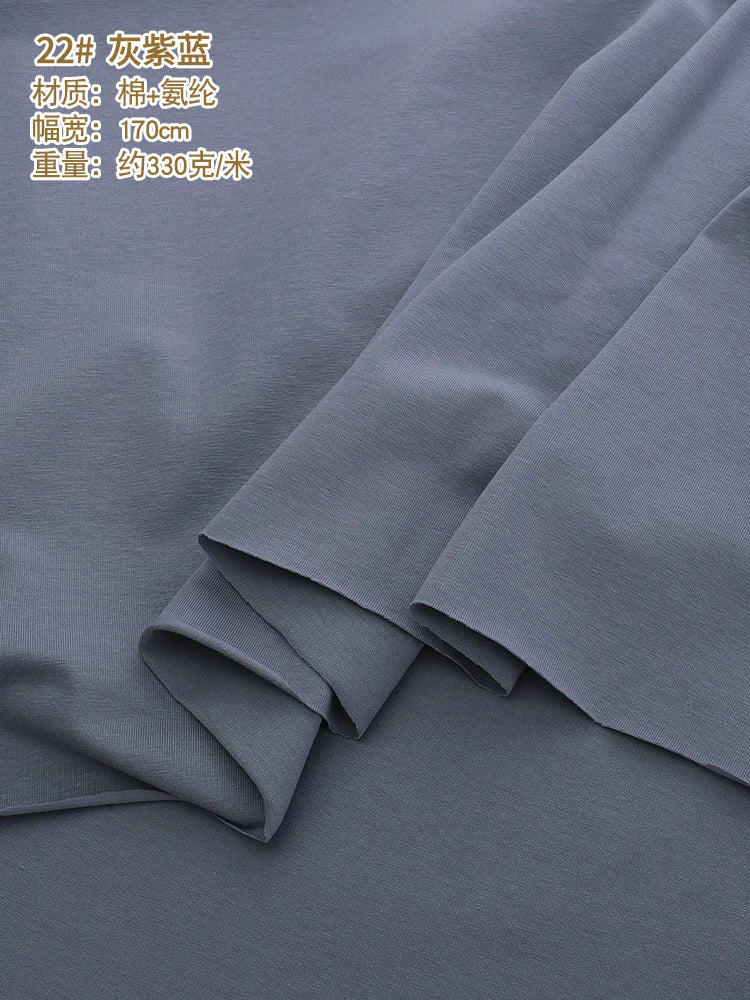 170x50cm 95% algodón 5% LICRA tejido de Jersey hacer ropa deportiva de primavera y verano, tela de alta elasticidad 330 g/m