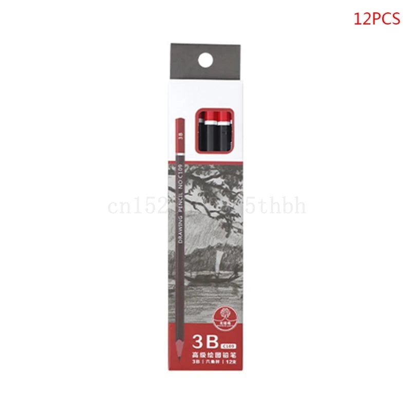 12 unids/caja lápiz de grafito para boceto, dibujo, escritura, 2H HB 2B 3B 3H 4B 5B
