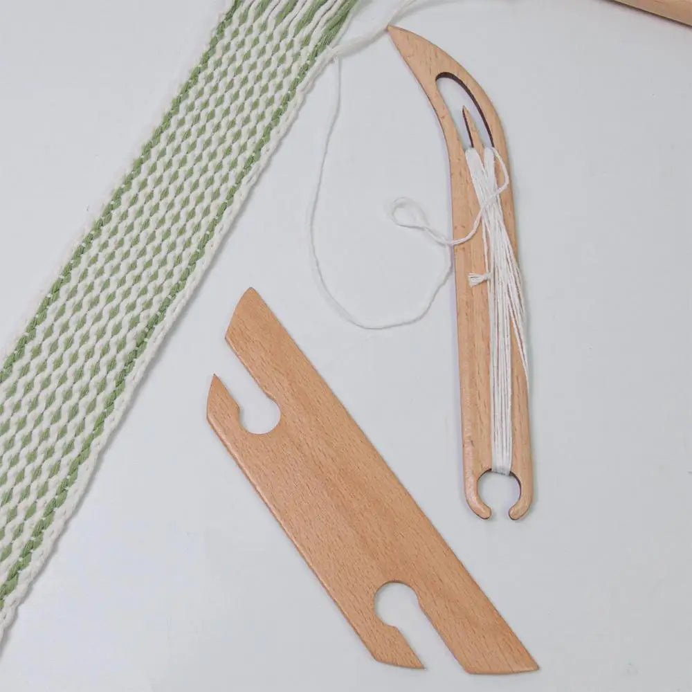 Naveta de tejido biselado de madera, Kit de herramientas de tejido