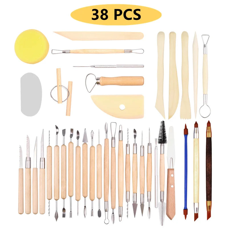 Kit de Herramientas para Esculpir Arcilla y Cerámica, 8-61 Piezas