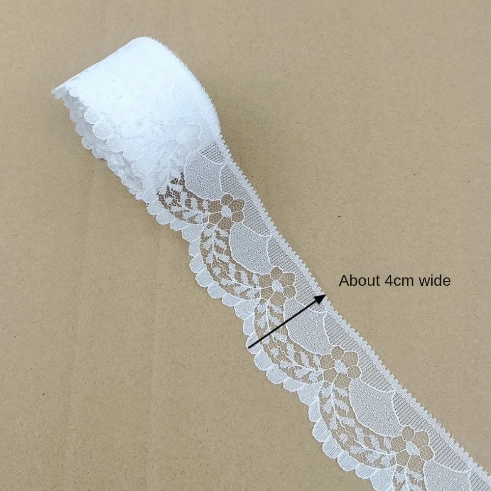 Encaje blanco, cinta de costura de encaje bordada