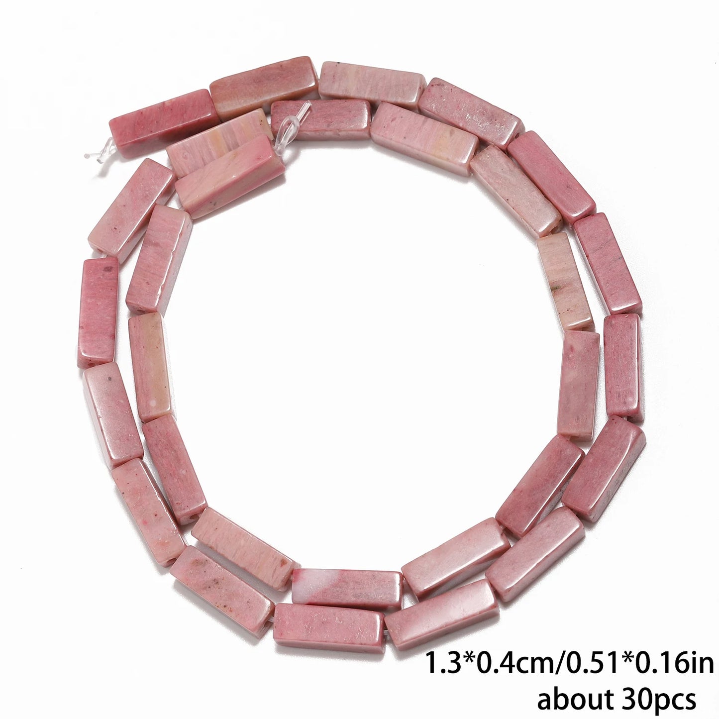 Mostacillas de piedra natural con forma rectangular para fabricación de joyas, 13x4mm, 30 piezas