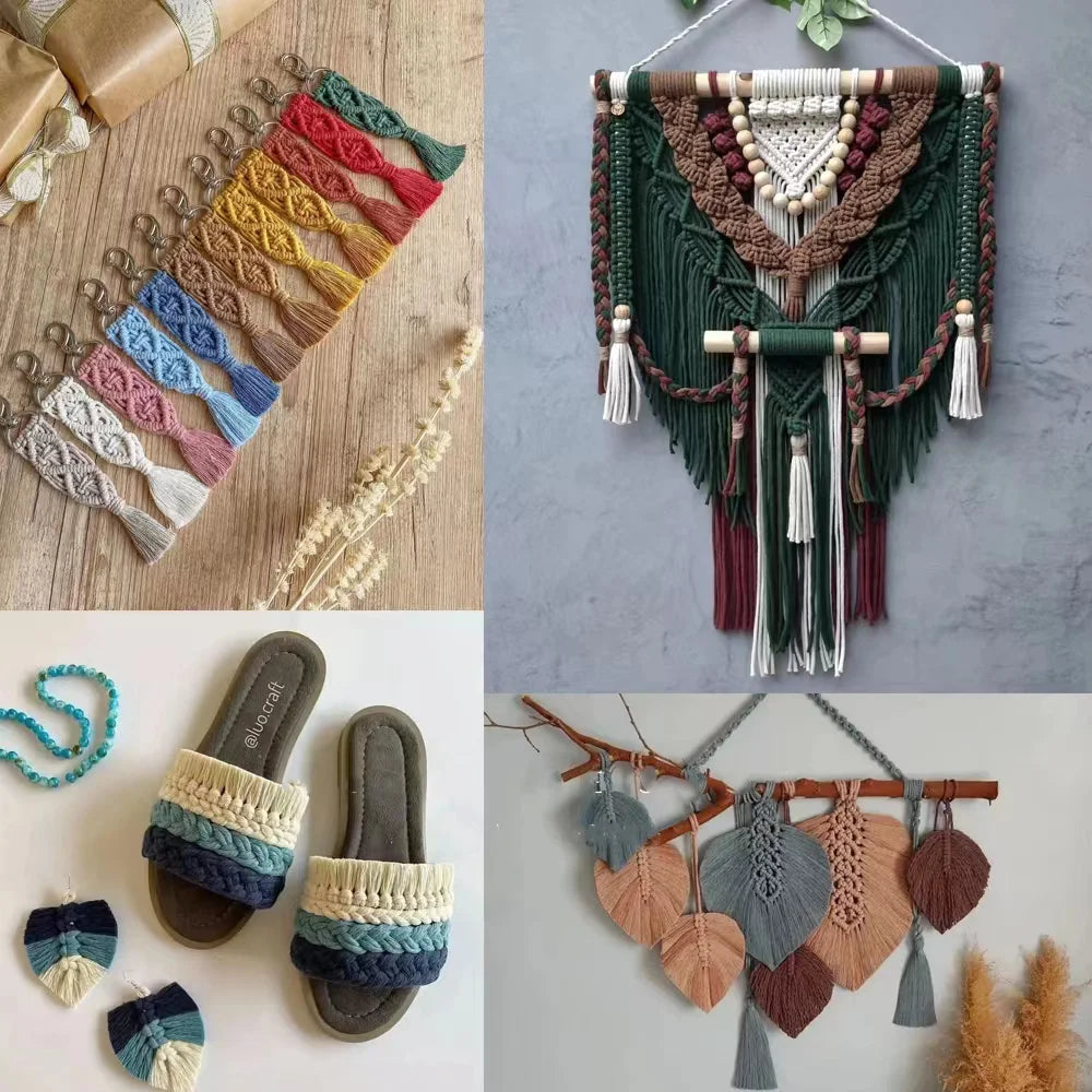 Cuerda de macramé de 2mm, hilo de yute suave, cuerda trenzada de colores para manualidades