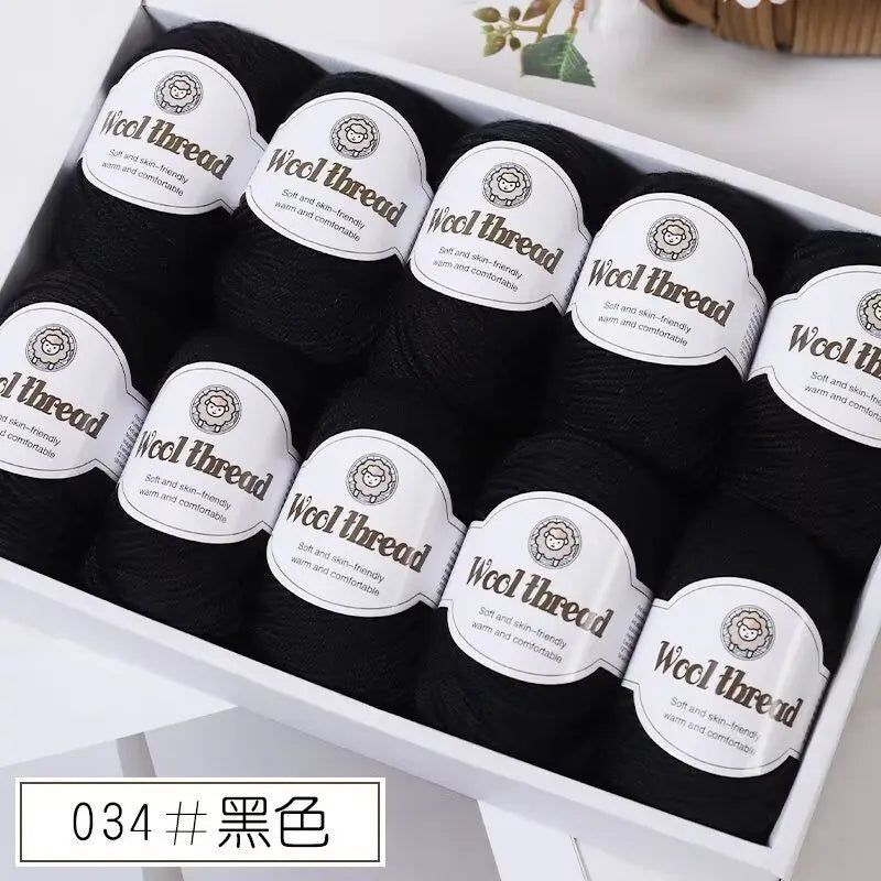 500 g/set (10 unidades de 50g) de  lana merino lisa