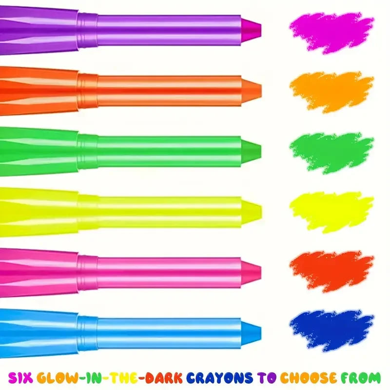 Kit de pintura facial y corporal con brillo UV de neón, crayones de maquillaje, 6 uds./12 Uds.
