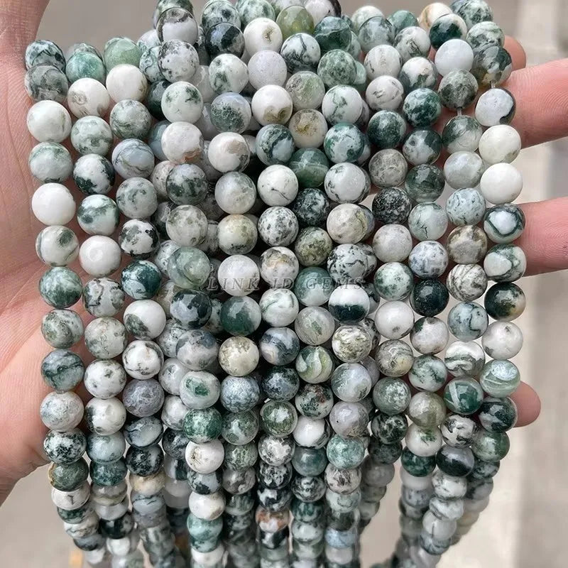 Mostacillas de piedra natural, variedades, redondo de 4, 6, 8, 10 y 12mm