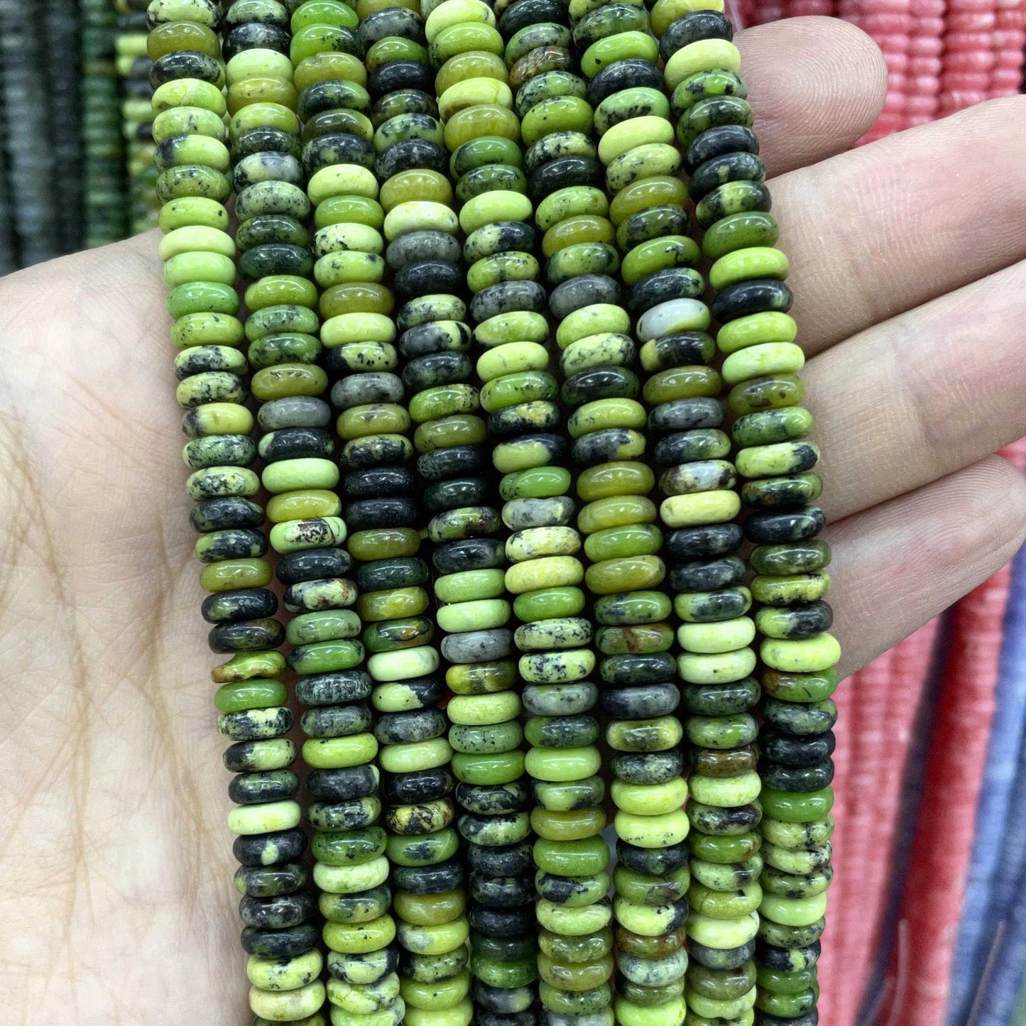Rondelle de piedra Natural de 2x6mm, turquesas, cuarzo, jaspe, ágatas, mostacillas redondas, planas