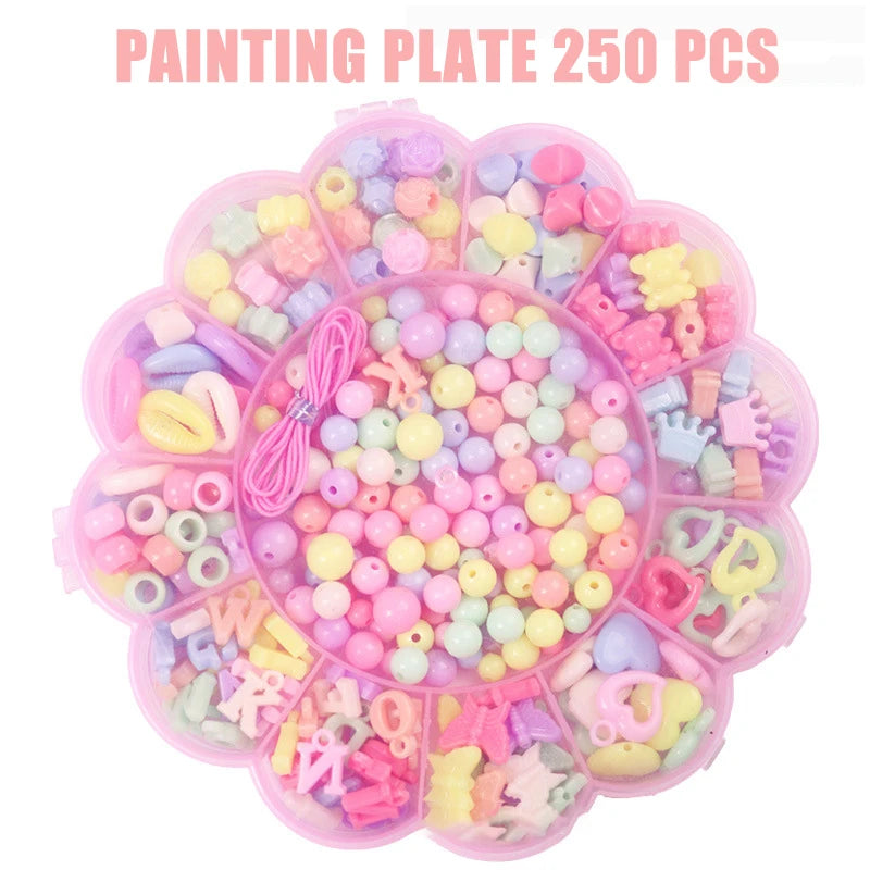 Conjunto de joyería, juego de cuentas espaciadoras sueltas creativas para hacer pulseras y collares, 24 cuadrículas, Cuerda elástica para hacer joyas