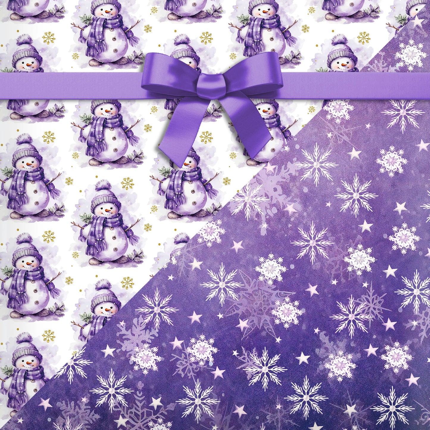 Papel  púrpura, papel de regalo de alta calidad, regalo Navidad, 12 pliegos