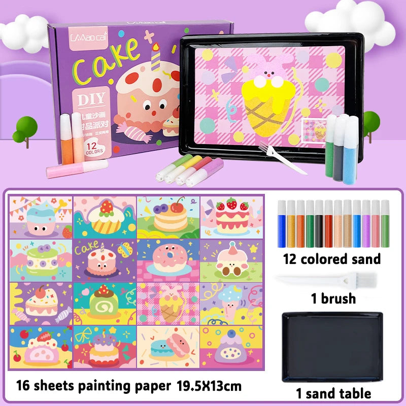 Juego de pintura de arena mágica para niños, juguetes de dibujo
