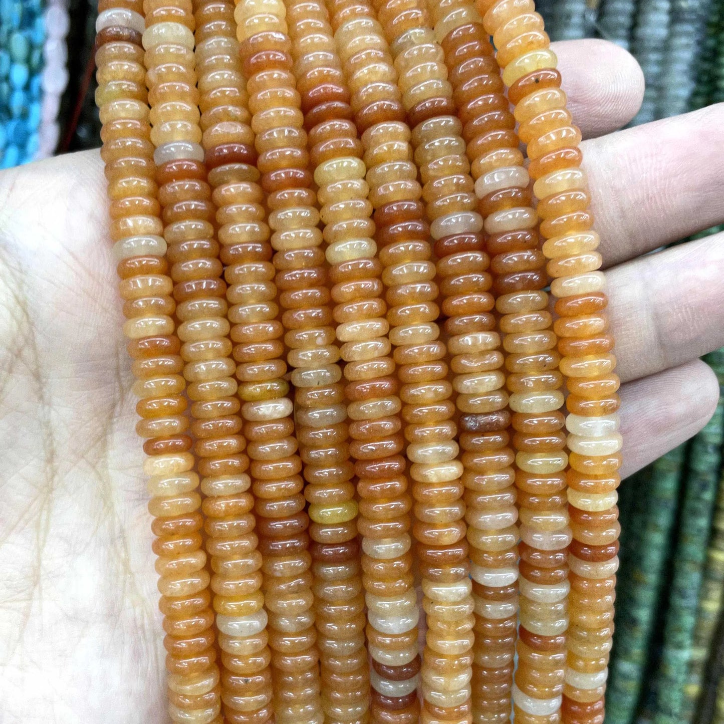 Rondelle de piedra Natural de 2x6mm, turquesas, cuarzo, jaspe, ágatas, mostacillas redondas, planas
