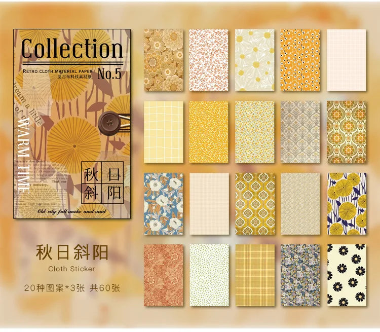 60 uds. de patrones florales artísticos, retro, creatividad hecha a mano