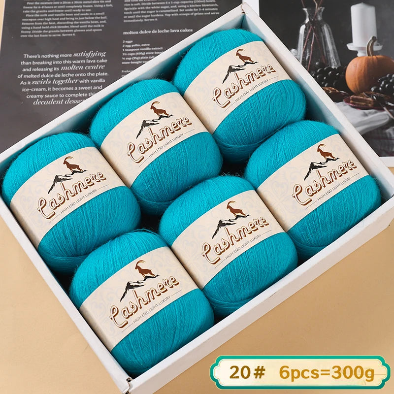 Lana fina pura de Cachemira de 300g, tejido a mano. 6 unidades