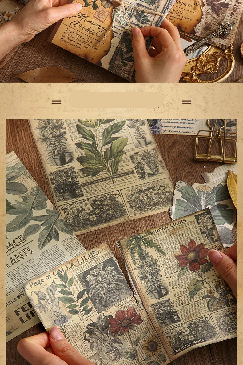 30 Uds. Planificador de papel Vintage, suministros artesanales