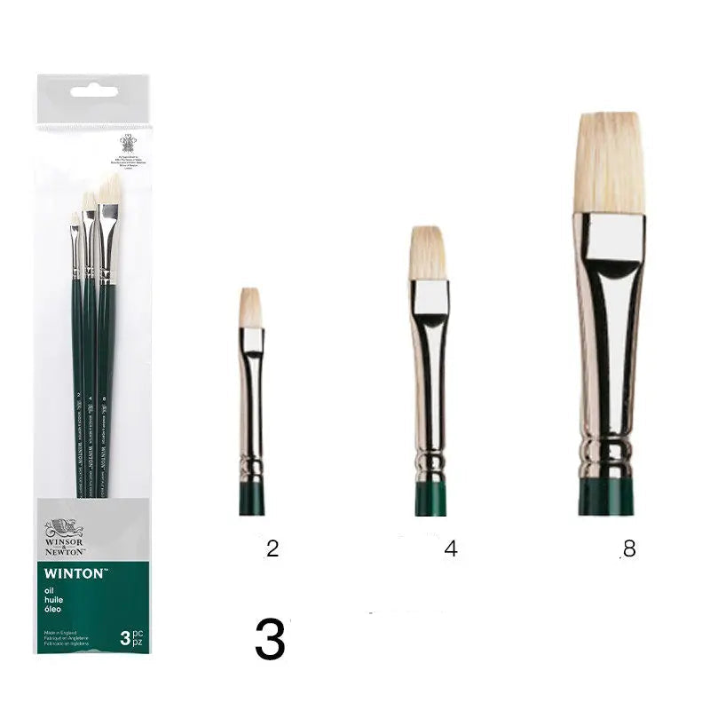 Juego de Pinceles para Óleo Winsor & Newton - Pinceles Planos y en Forma de Abanico, de Cerda de Cerdo