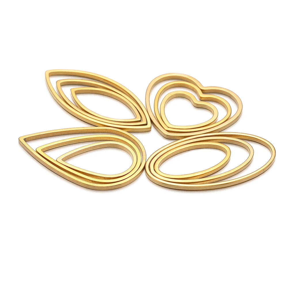 Pendientes de acero inoxidable dorado y plateado al vacío, suministros para hacer joyas de bisel, a granel, 20-50 Uds.